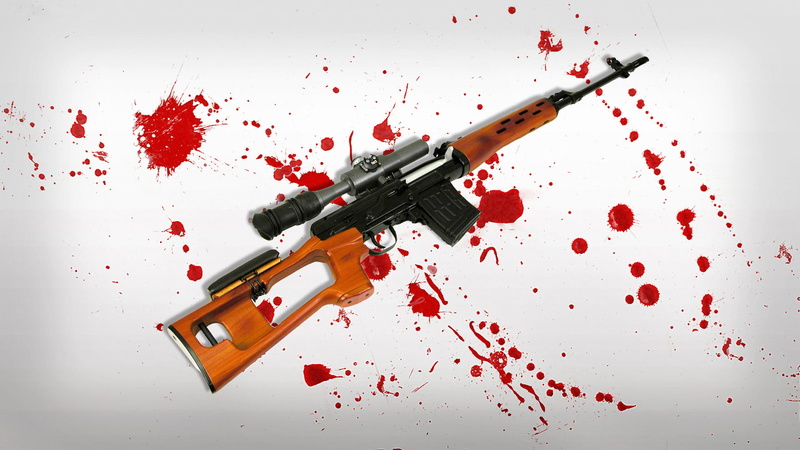 crime, background, spot, ammunition, social issues, white background, sign, SVD, handgun, indoors, blood, gun, no people, violence, red, aggression, high angle view