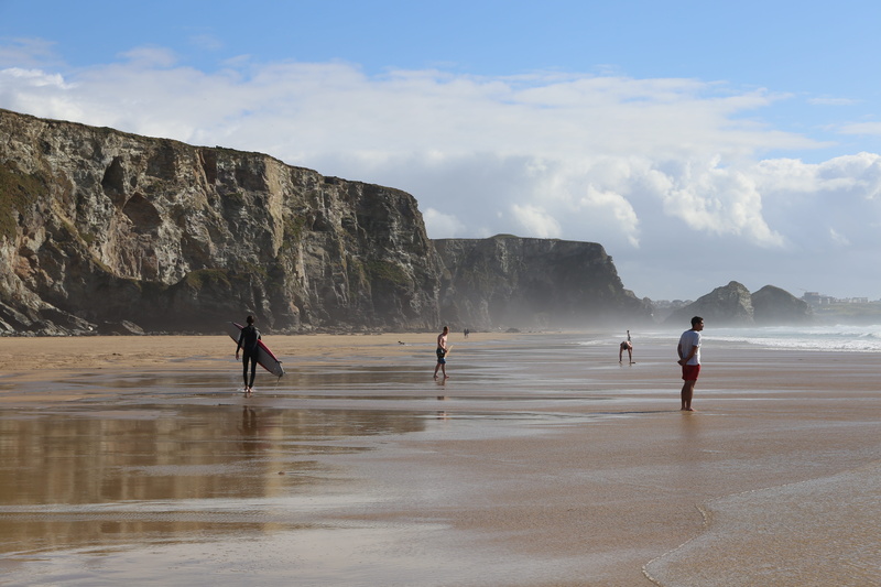 coast, britain, outdoors, coastline, english, scenic, Holiday, water, group of people, sand, england, beauty in nature, Watergate Bay, sky, real people