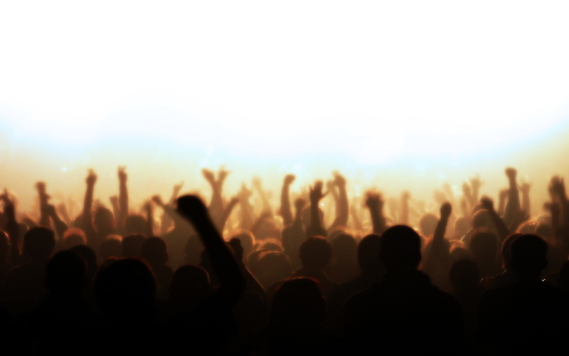 arms up, music festival, night, lifestyles, real people, copy space, excitement, silhouette, 2K, popular music concert, event, stage light, nightlife