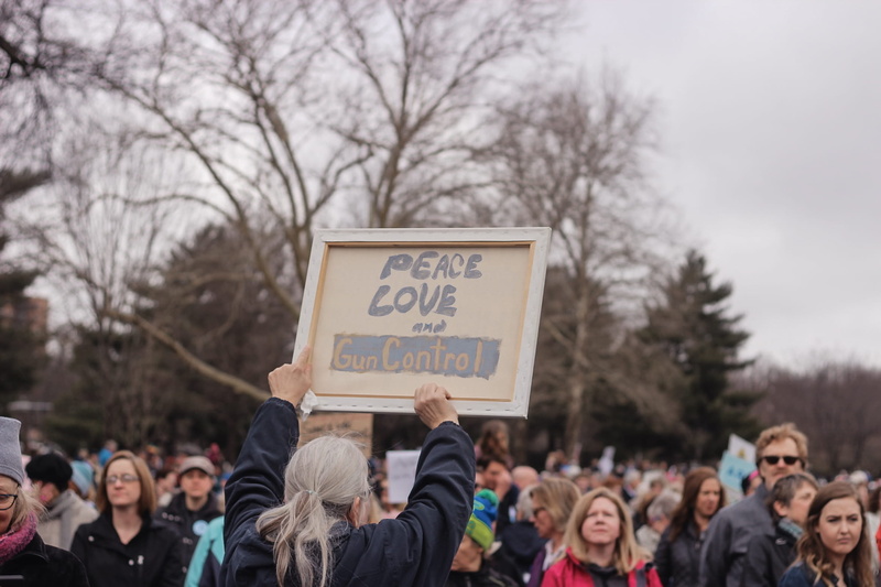 placard, kansas city, peaceful protest, outdoor, 1080P, text, tree, peaceful, warm clothing, gun, peace, protestor, love, nature, crowd, adult, men, real people
