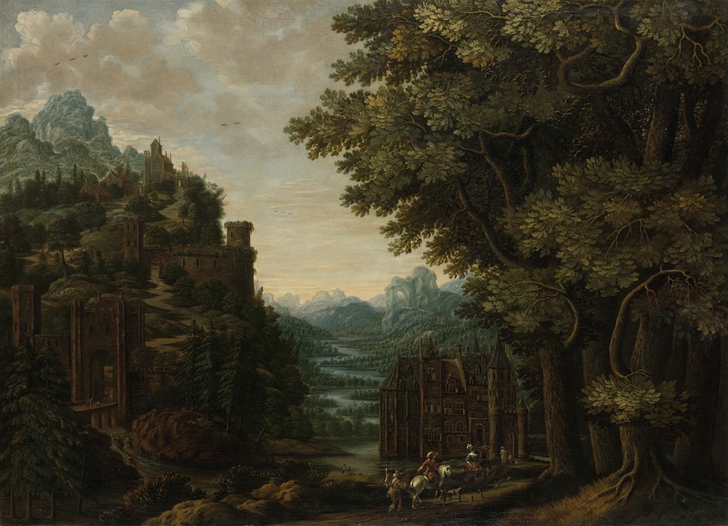 nature, beauty in nature, sky, canvas, forest, people, plant, museum, environment, painting, tranquility, growth, day, oil, incidental people, tree, built structure