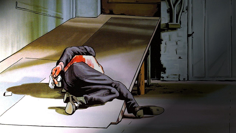 Reservoir Dogs, indoors, men, Movie, sitting, architecture, sleeping, social issues, full length, lying down, travel, 1080P, technology, entrance, real people