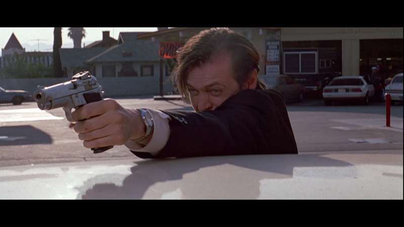 sign, skill, sunlight, one person, nature, side view, portrait, day, reservoir dogs movies, weapon, aiming, outdoors, holding, 1080P, aggression, gun