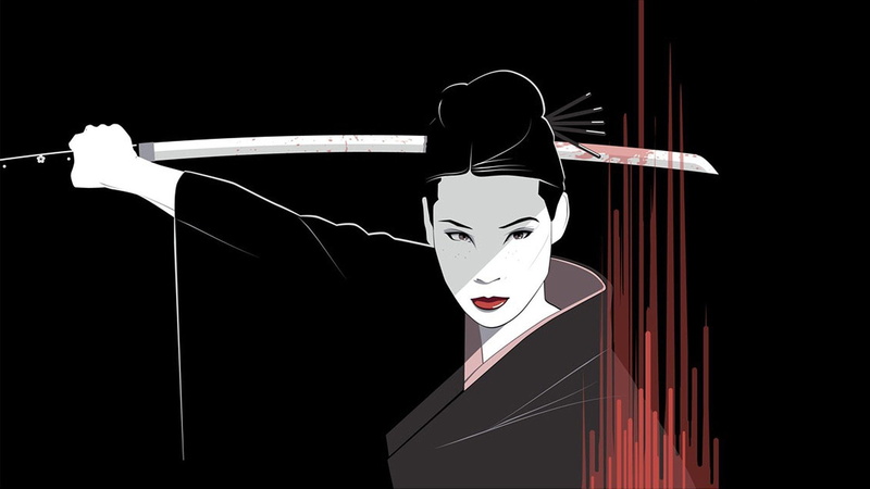 samurai, bill, liu, movies, 1080P, lucy, quentin, fan, clothes, o ren, art, craig, ishii, tarantino, kill, japanese, black, background, drake