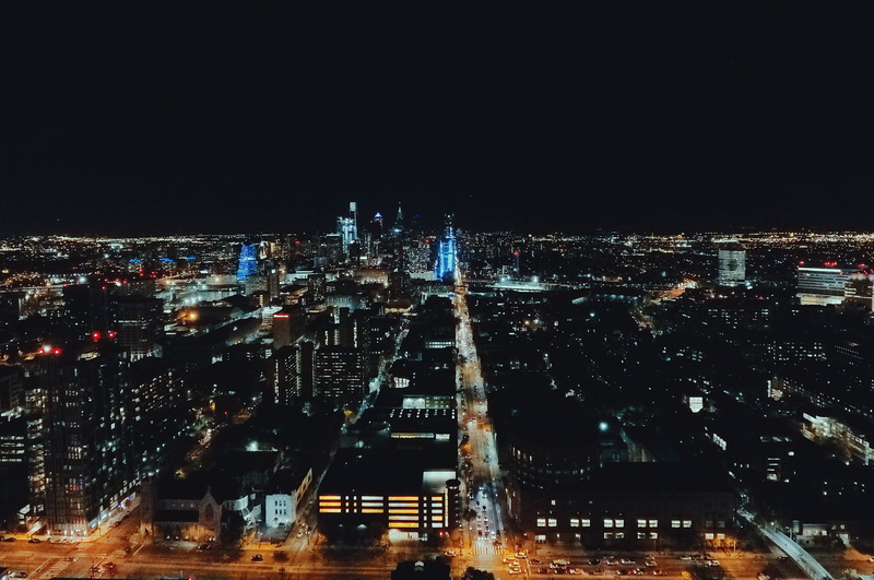 night, philadelphia, built structure, business, cars, brotherly love, sky, modern, city, 4K, love, skyscraper, philly, illuminated, cityscape, lights