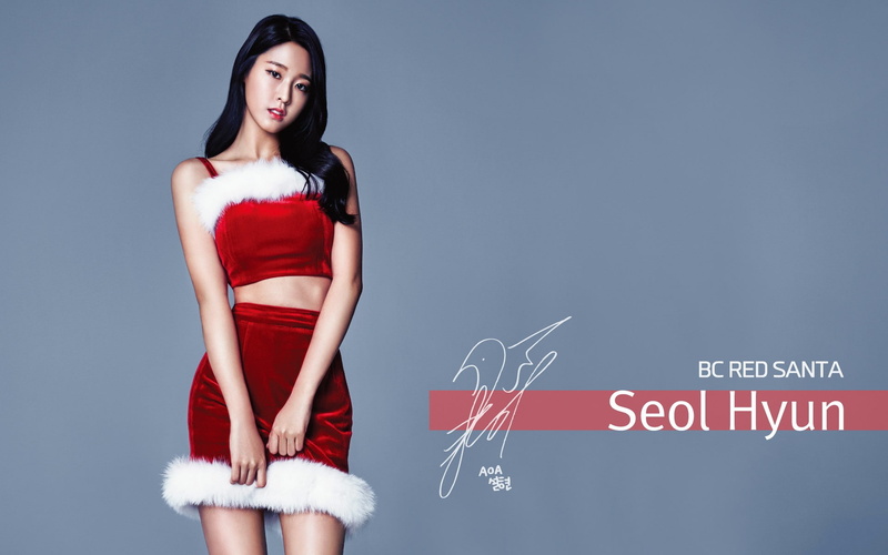 1080P, Christmas, Seolhyun, AOA, standing, long hair, K-pop, women, Asian