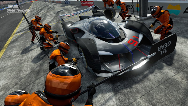 Gran Turismo Sport, Pit stop, PlayStation 4, 4K, 4K, McLaren Ultimate Vision GT, Pit crew