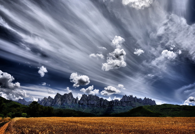 Mieza, spain, scenics, landscape, summer, rural Scene, el Pintor, Montserrat, daytime, outdoors, Fuego, Jose Luis, catalonia, de, mountain, cataluña, cloudy