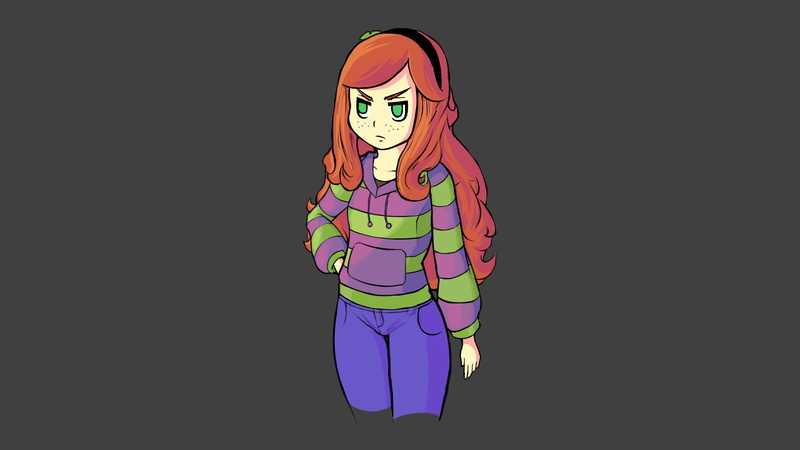 1080P, Vivian James, GamerGate, emotion, young adult, clothing, depression - sadness, childhood, full length, copy space, portrait, indoors, females, teenager