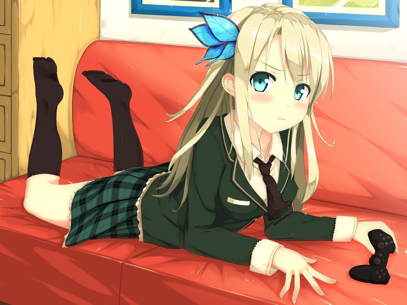 red, people, furniture, indoors, sitting, art and craft, mannequin, full length, lifestyles, clothing, 1080P, human representation, hairstyle, toy, boku wa tomodachi ga sukunai kashiwazaki sena anime anime girls school uniform sexy anime