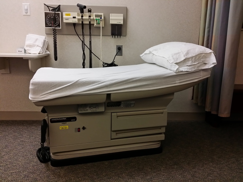 textile, architecture, bed, doctor, healthcare and medicine, medical, table, hospital, exam, technology, clinic, indoors, still life, medical clinic, absence
