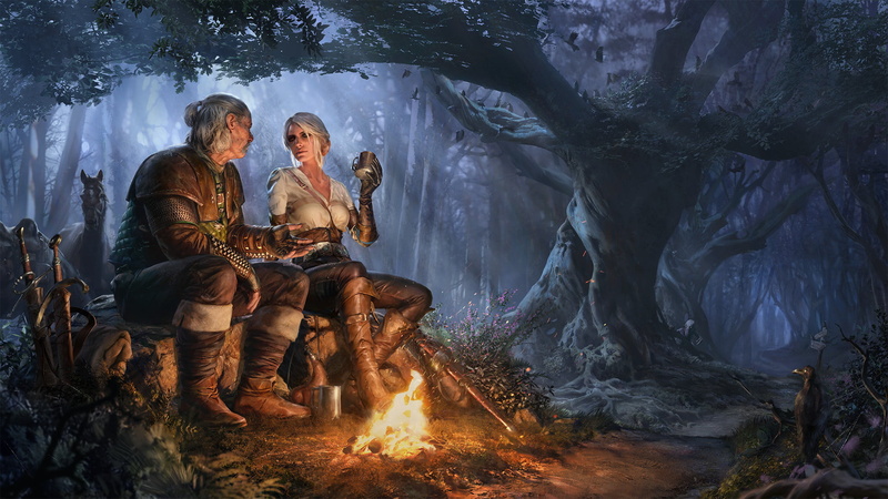 The Witcher 3: Wild Hunt, Ciri (The Witcher), campfire, 1080P