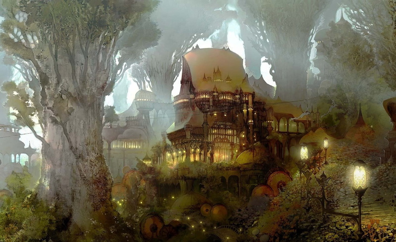 final fantasy xiv online artwork, plant, brown, ancient civilization, building, building exterior, built structure, hd, no people, final fantasy xiv game