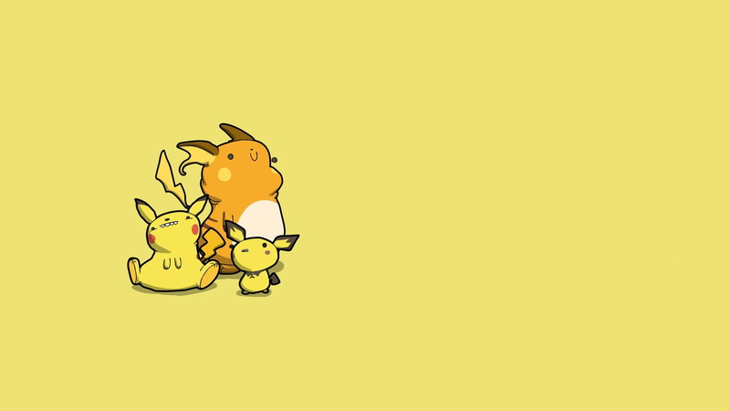Minimalist, Pikachu, Raichu (Pokémon), 1080P, Pokémon, Pichu (Pokémon)