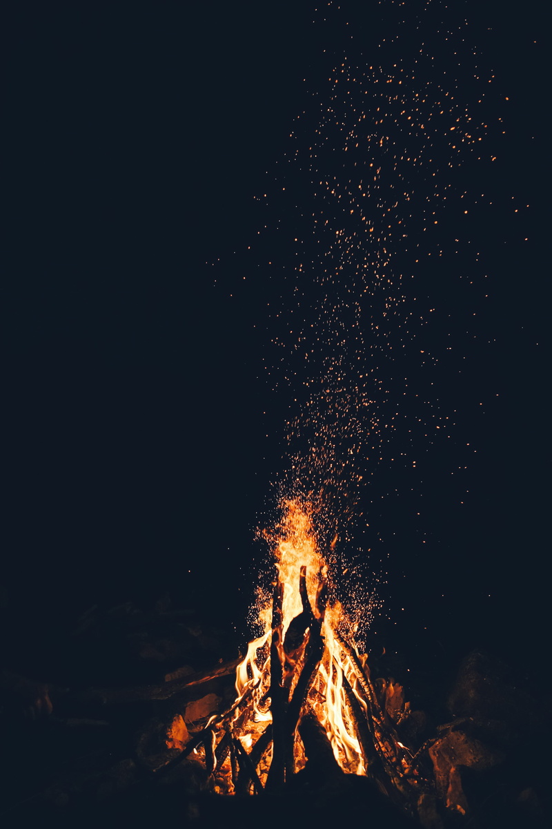 wood - material, 4K, log, heat - temperature, flame, firewood, orange color, illuminated, outdoors, wild, glowing, camping, nature, night, bonfire, real people