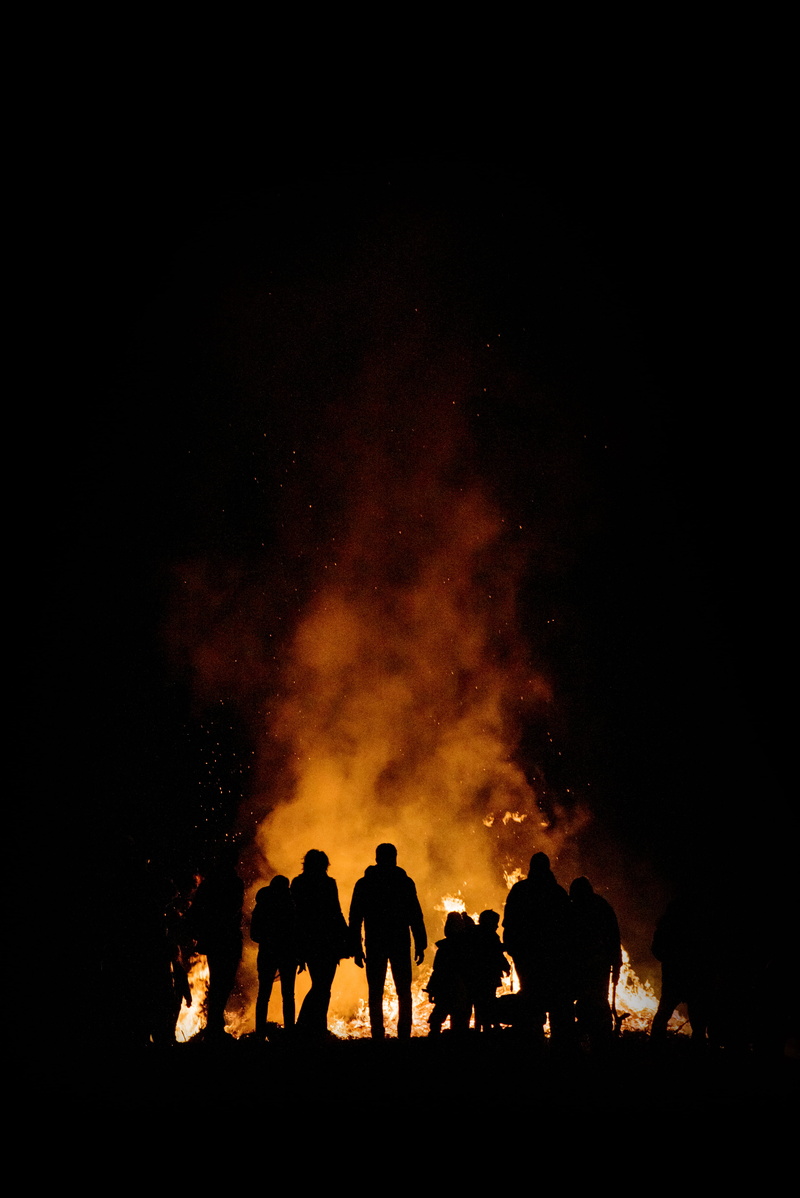 crowd, orange, surrounded, flame, red, bonfire, action, group, black Color, night, yellow, outdoors, campfire, person, fire, silhouette, burning, alessio soggetti