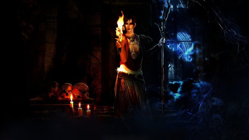  witch, human representation, Dragon Age, religion, anime, flame, place of worship, built structure, nature, female, belief, heat - temperature