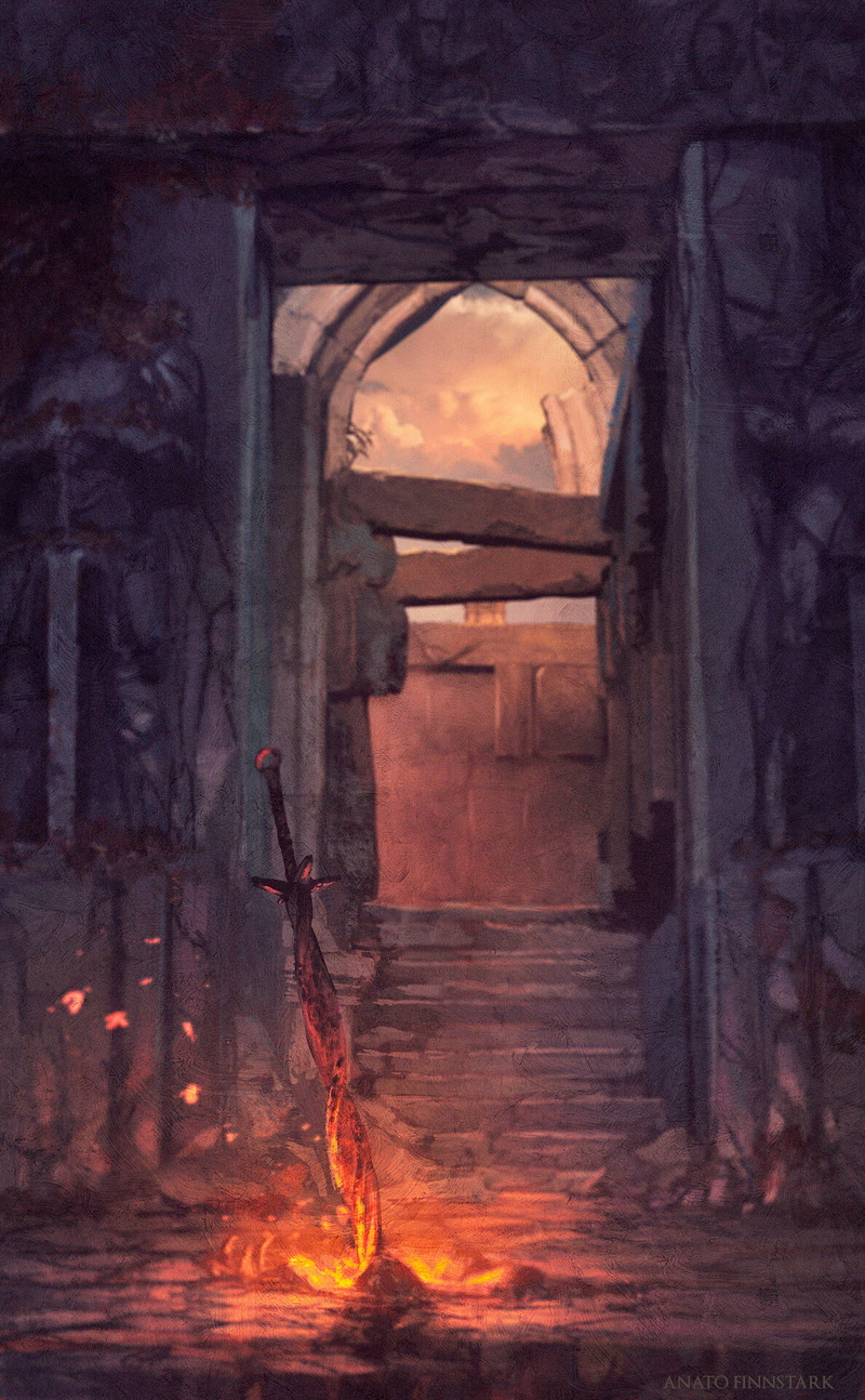1080P, Dark Souls, artwork, bonfire, fantasy art