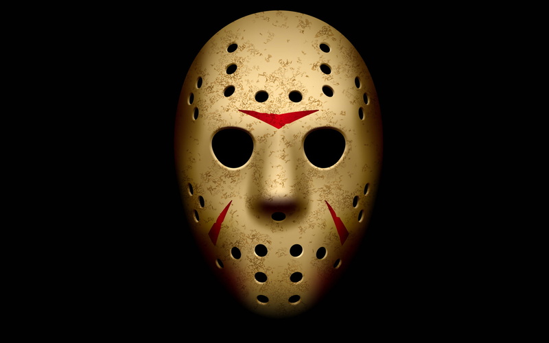 1080P, black background, Jason Voorhees, hockey mask, Friday the 13th