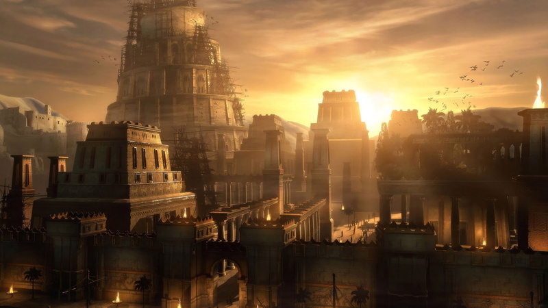 Tower of Babel, place of worship, lens flare, history, the past, cloud - sky, travel, 4K, no people, orange color, architecture, nature, sky, sunset, building