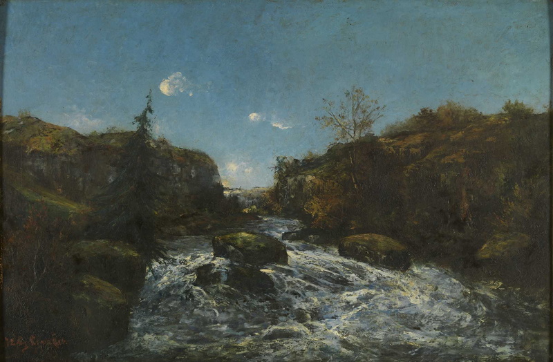 scenics - nature, water, 1080P, solid, beauty in nature, classic art, flowing water, land, tree, tranquility, sky, outdoors, no people, forest, non-urban scene