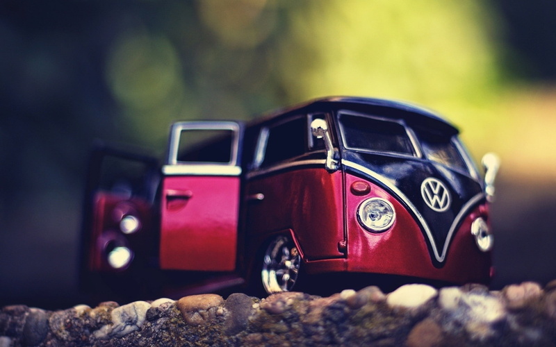 car, old, 1080P, antique, photography themes, rock, combi, nature, selective focus, no people, focus on foreground, toy car, red, silver colored, outdoors
