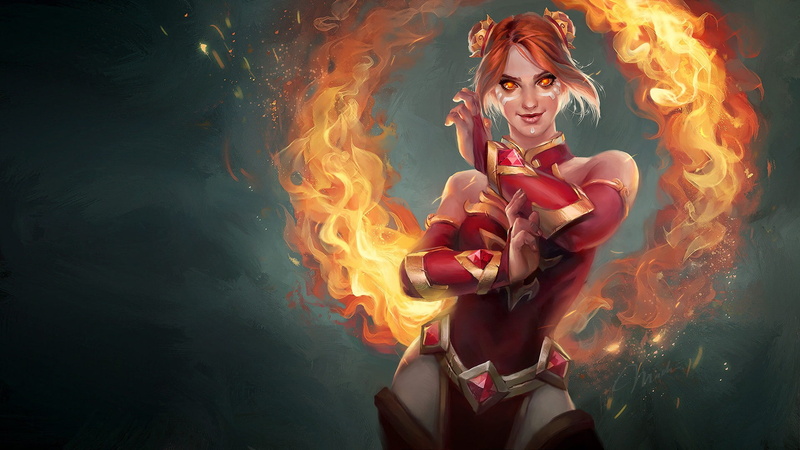 Lina, video games, Dota 2, fantasy art, Dota, 1080P