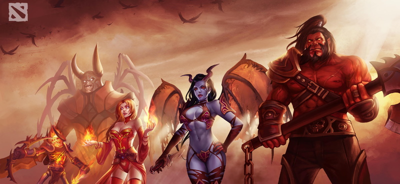 Queen of Pain, human representation, sunset, aggression, no people, religion, arts culture and entertainment, creativity, the past, representation, Defense of the ancient