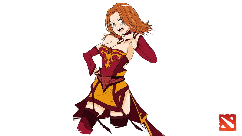 standing, 1080P, creativity, fashion, cut out, white background, clothing, representation, Defense of the ancient, one person, lifestyles, Lina, Dota