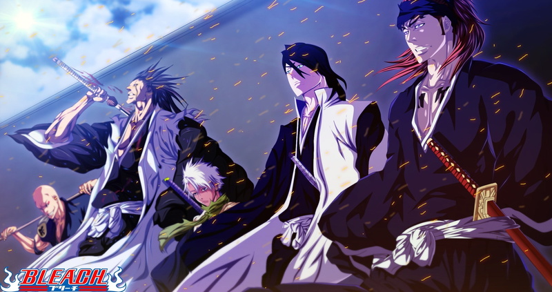 Abarai Renji, Ikkaku Madarame, Kuchiki Byakuya, Bleach, shinigami, Hitsugaya Toshiro, 1080P, Zaraki Kenpachi