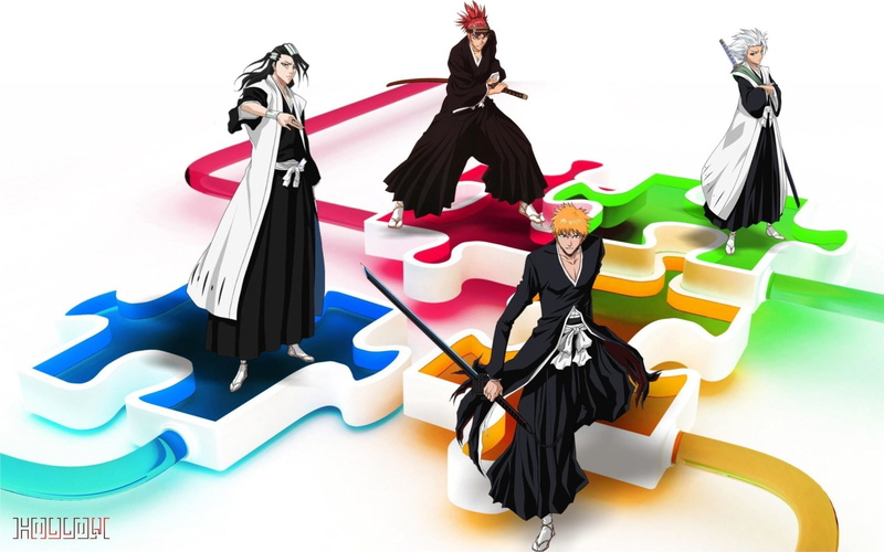 Byakuya Kuchiki, 1080P, Renji Abarai, Bleach, Ichigo Kurosaki, Tōshirō Hitsugaya