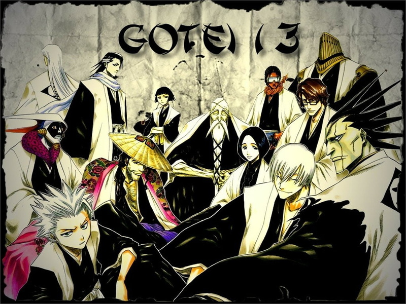 Bleach, Byakuya Kuchiki, Soifon (Bleach), Genryūsai Shigekuni Yamamoto, Kaname Tosen, Tōshirō Hitsugaya, Unohana Retsu, Kenpachi Zaraki, Mayuri Kurotsuchi