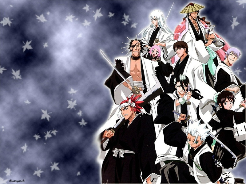Gin Ichimaru, Tōshirō Hitsugaya, Shunsui Kyōraku, Sōsuke Aizen, Bleach, Renji Abarai, Kenpachi Zaraki, 720P, Yachiru Kusajishi, Jūshirō Ukitake, Momo Hinamori