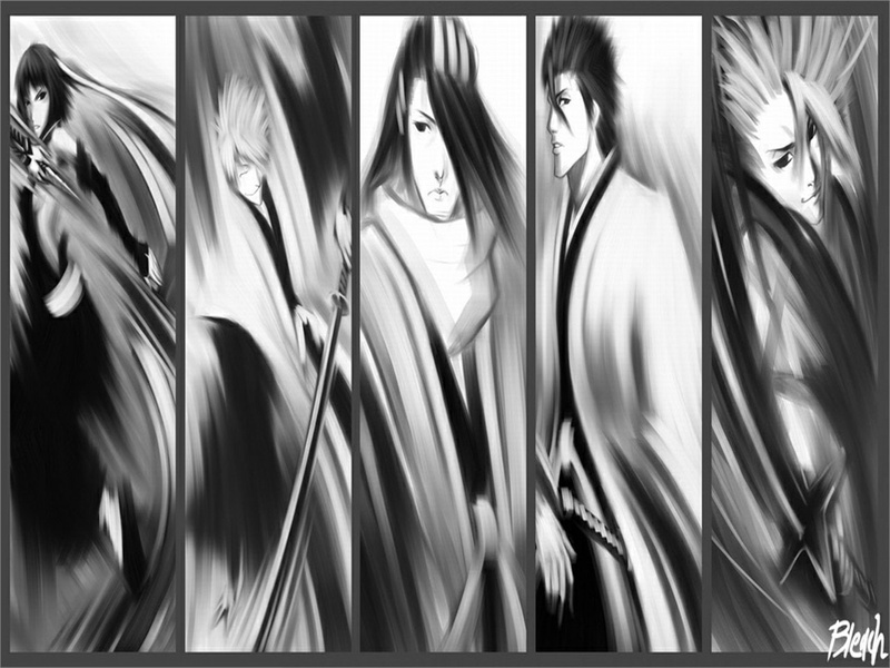 720P, Bleach, Gin Ichimaru, Soifon (Bleach), Tōshirō Hitsugaya, Byakuya Kuchiki, Sōsuke Aizen