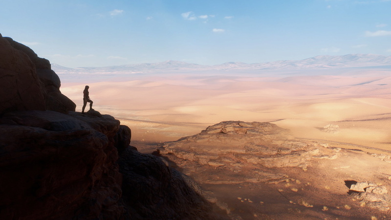 tranquility, lifestyles, Battlefield 1, mountain, solid, tranquil scene, activity, leisure activity, 1080P, one person, standing, rock - object, non-urban scene