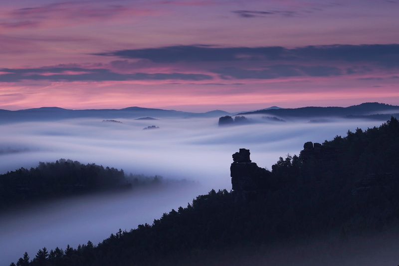 Sächsische Schweiz, Sony, mountain, clouds, Flow, Saxon Switzerland, nature, sunrise - Dawn, Explore, forest, Fog, Sunrise, 2K, Landscape, outdoors, scenics