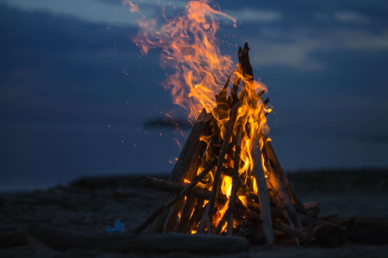 sky, wood - material, outdoors, land, nature, candle, motion, koster, evening, hearth, wood, fire, comfort, log, long exposure, campfire, bonfire, no people