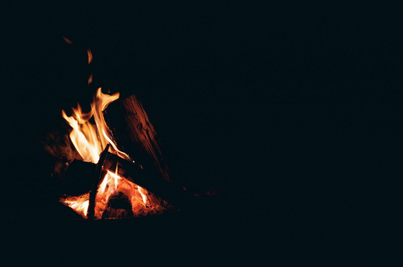 fire, glowing, romantic, burning, dark, flame, open hearth, fire - natural phenomenon, fireplace, no people, heat - temperature, campfire, bonfire, copy space