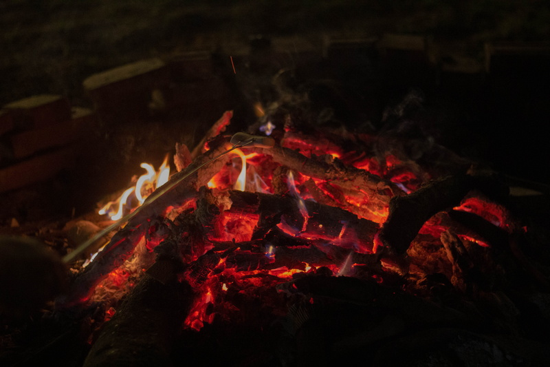 mountain, wood - material, fire - natural phenomenon, dark, fire, heat - temperature, glowing, bonfire, nature, land, night, hearth, log, close-up, coal