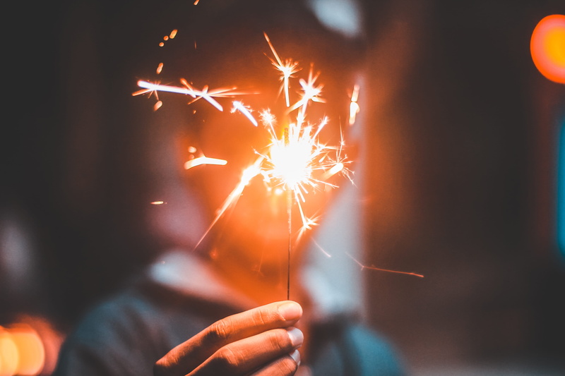 long exposure, celebration, firecracker, sparks, lighter, finger, glowing, focus on foreground, night, motion, sparkler, firework - man made object, human