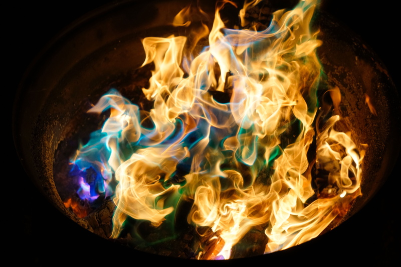 inferno, fire - Natural Phenomenon, 8K, no people, motion, panoramic, communication, orange color, dark, sign, bonfire, blurred motion, charcoal, nature