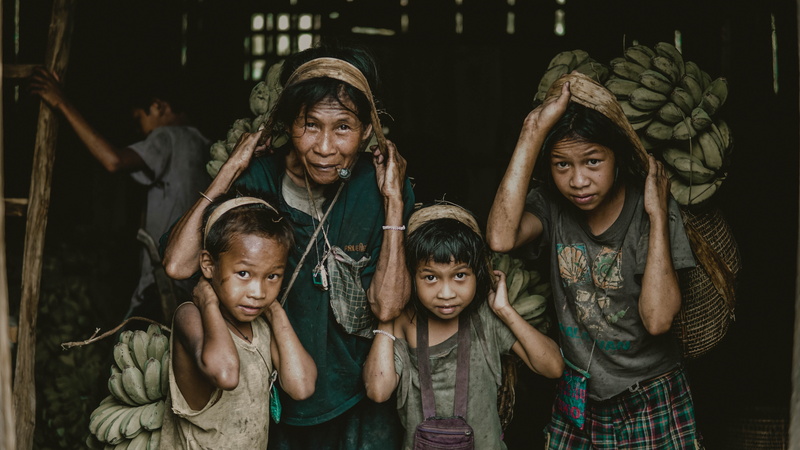 group Of People, standing, photo, adult, childhood, portrait, women, females, joy, children, mother, looking At Camera, emotion, green, hardwork, child