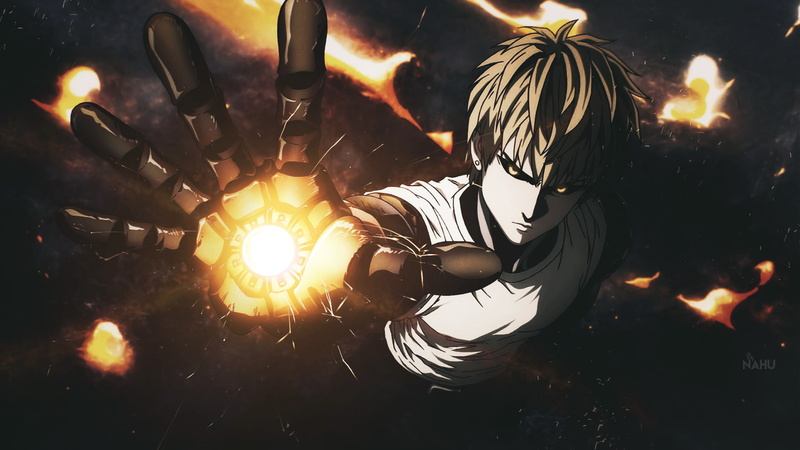 night, lighting equipment, adult, hairstyle, glowing, Genos, front view, robot, one person, arts culture and entertainment, lifestyles, 1080P, concert