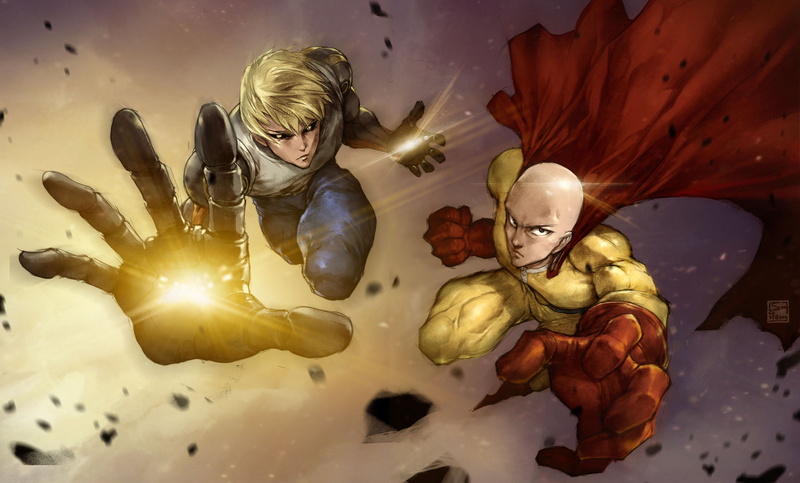One-Punch Man, 5K, Anime, Genos (One-Punch Man), Saitama (One-Punch Man)