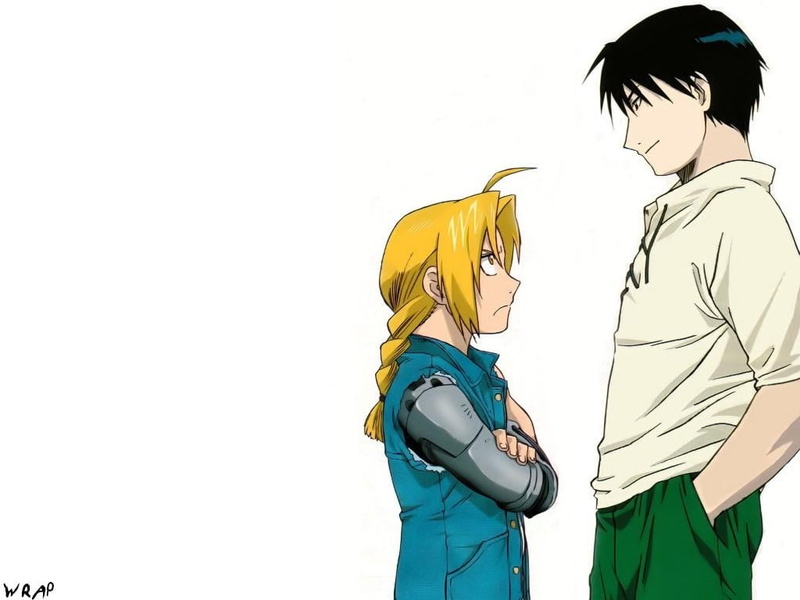 young women, women, casual clothing, Elric Edward, two people, young men, young adult, copy space, Full Metal Alchemist, cut out, Roy Mustang, people, standing
