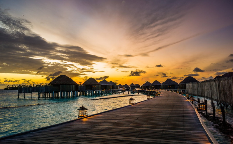 Dawn, Maldives, Photography, Pier, Resort, Sunrise, Morning, Constance Halaveli Resort, Tropics, Hotel, 1080P, Sky