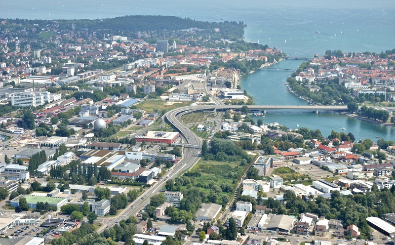 day, Konstanz, transportation, no people, outdoors, lake, nature, tree, river, skyscraper, high angle view, mode of transportation, 720P, building, cityscape