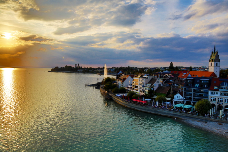 scenics - nature, transportation, cloud - sky, architecture, atmosphere, city, cityscape, 5K, residential district, sky, built structure, lake constance