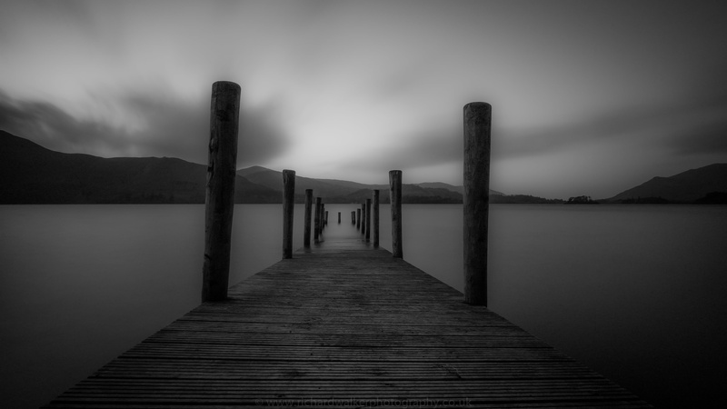 nature, water, docking, lake, tranquil Scene, wood - Material, pier, black And White, outdoors, grayscale, 4K, jetty, derwent, landscape, sea