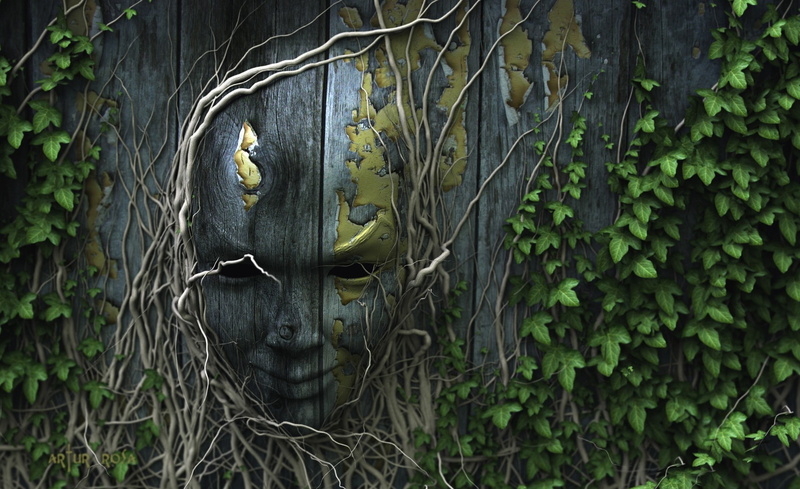 leaf, statue, ivy, Design, no people, Creative, craft, human representation, Aero, day, nature, growth, human, 1080P, architecture, sculpture, green color